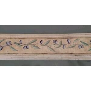 5" YORK Wall Border - Olive Branch - Cream Brown - 5 yds Olives
